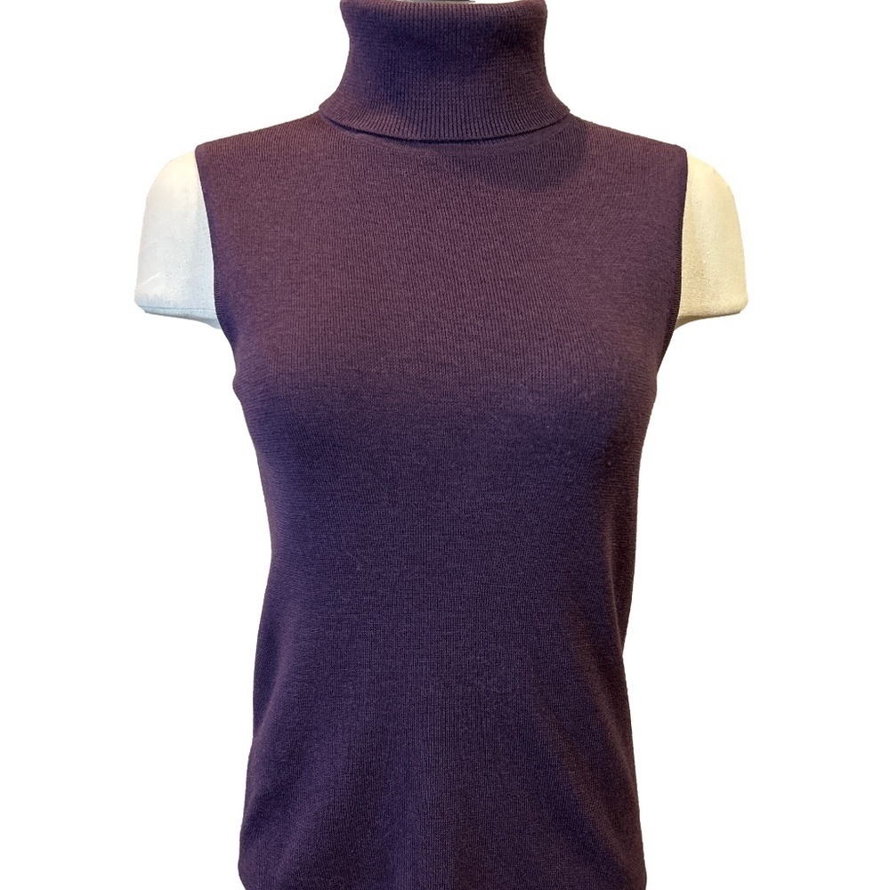 Lord & Taylor 100% Merino Wool Fitted Sleeveless Top/Petite Large